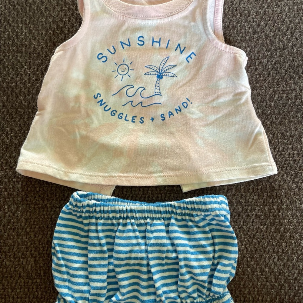 Cat & Jack Newborn Cotton Tank Set EUC